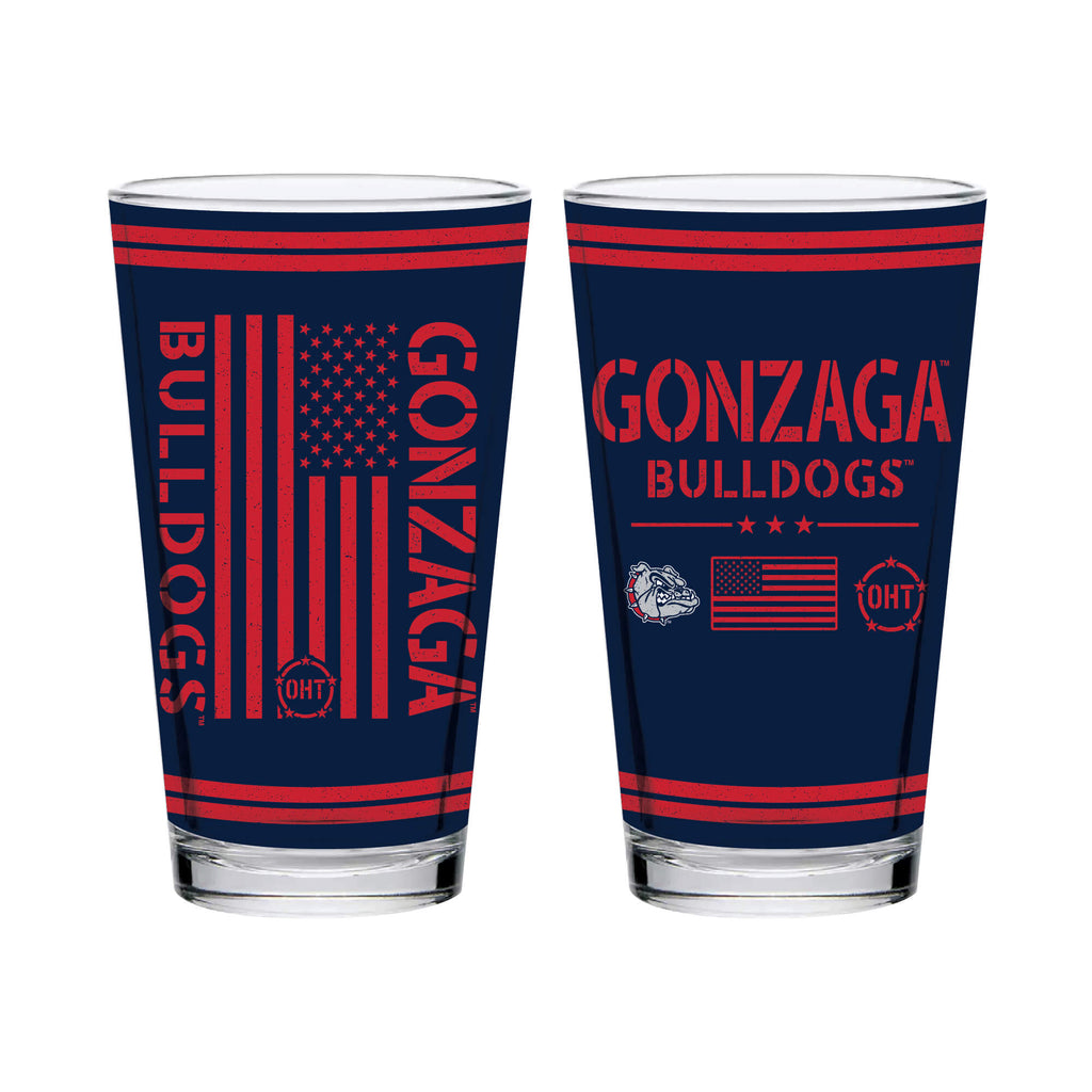 Gonzaga Bulldogs 16oz OHT Flag pint glass