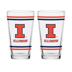 Set of 2 Illinois Fighting Illini 16oz Ring Pints