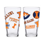 16oz Illinois Fighting Illini College Vault Medley Pint 2 Pack