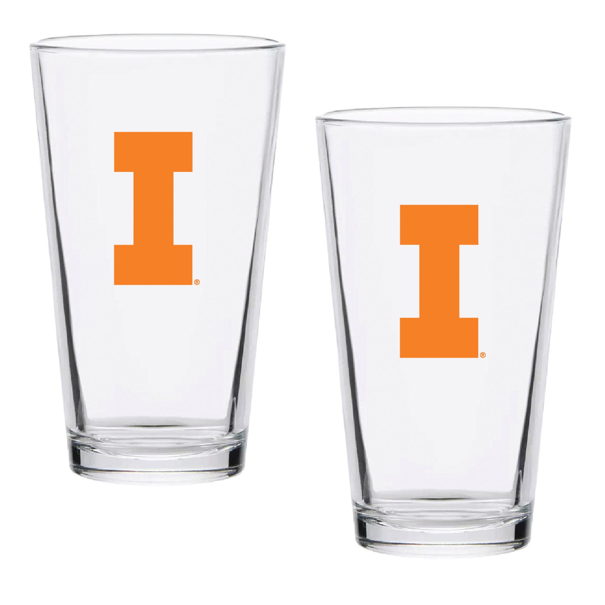 Set of 2 Illinois Fighting Illini College Vault Sketch 16oz Pints