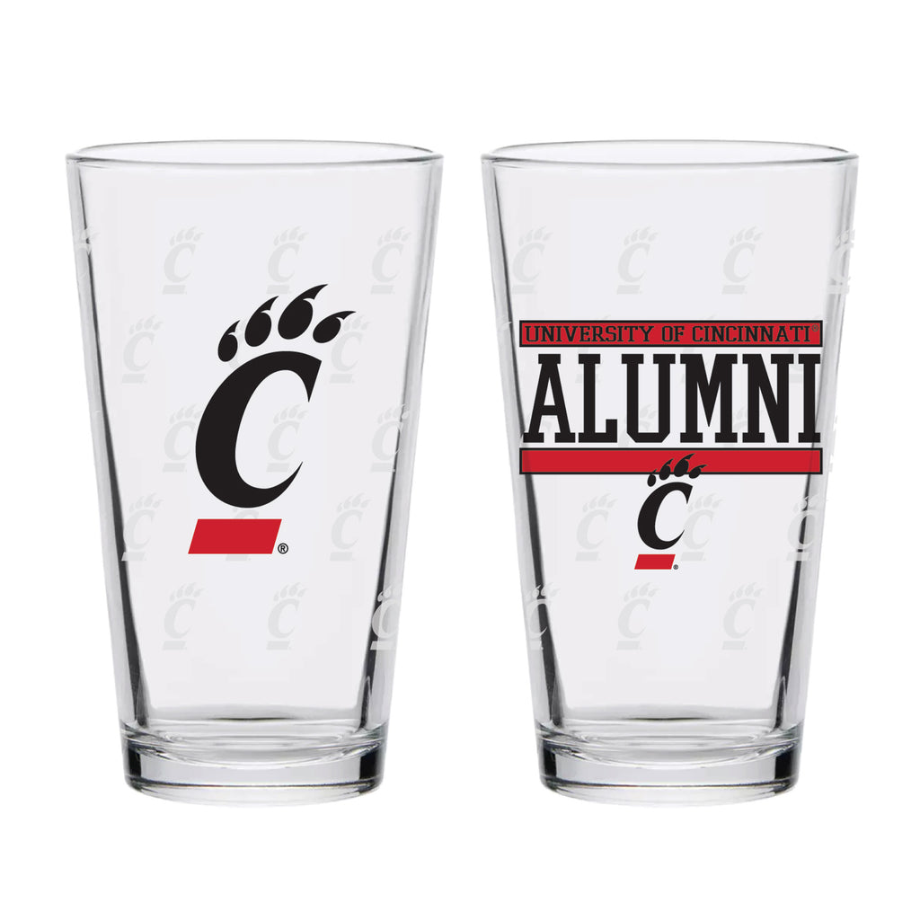 Set of 2 Cincinnati Bearcats 16oz Alumni Pints