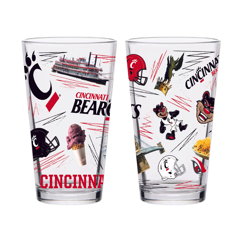 Set of 2 Cincinnati Bearcats Local 16oz Pints
