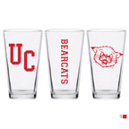 Set of 2 Cincinnati Bearcats College Vault Sketch 16oz Pints