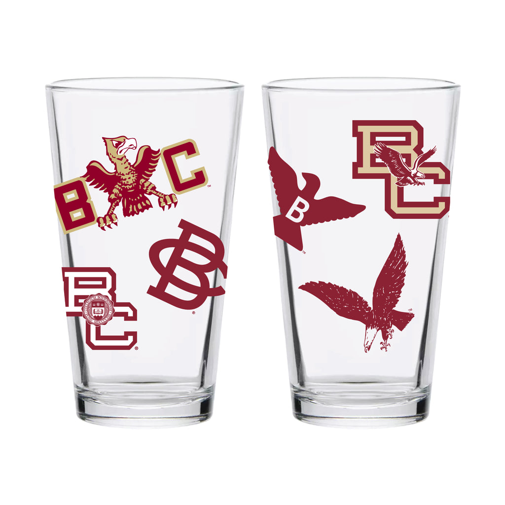 Set of 4 Boston College Eagles 16oz Medley Pint Glasses