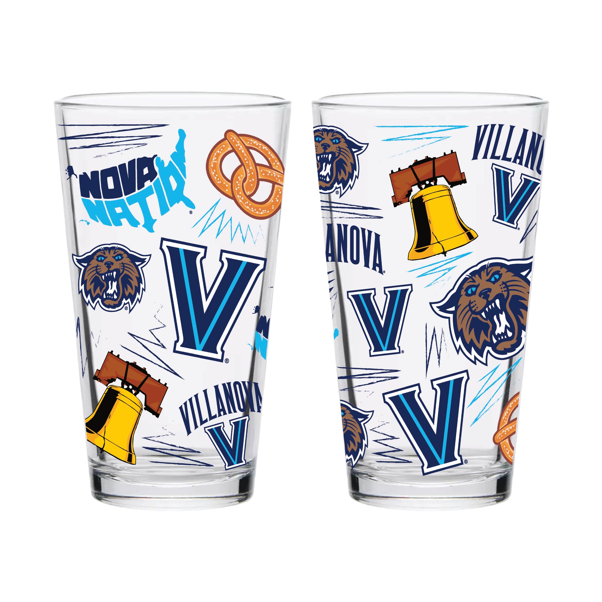 Set of 2 Villanova Wildcats Local 16oz Pints