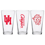 Set of 2 Houston Cougars College Vault Sketch 16oz Pints