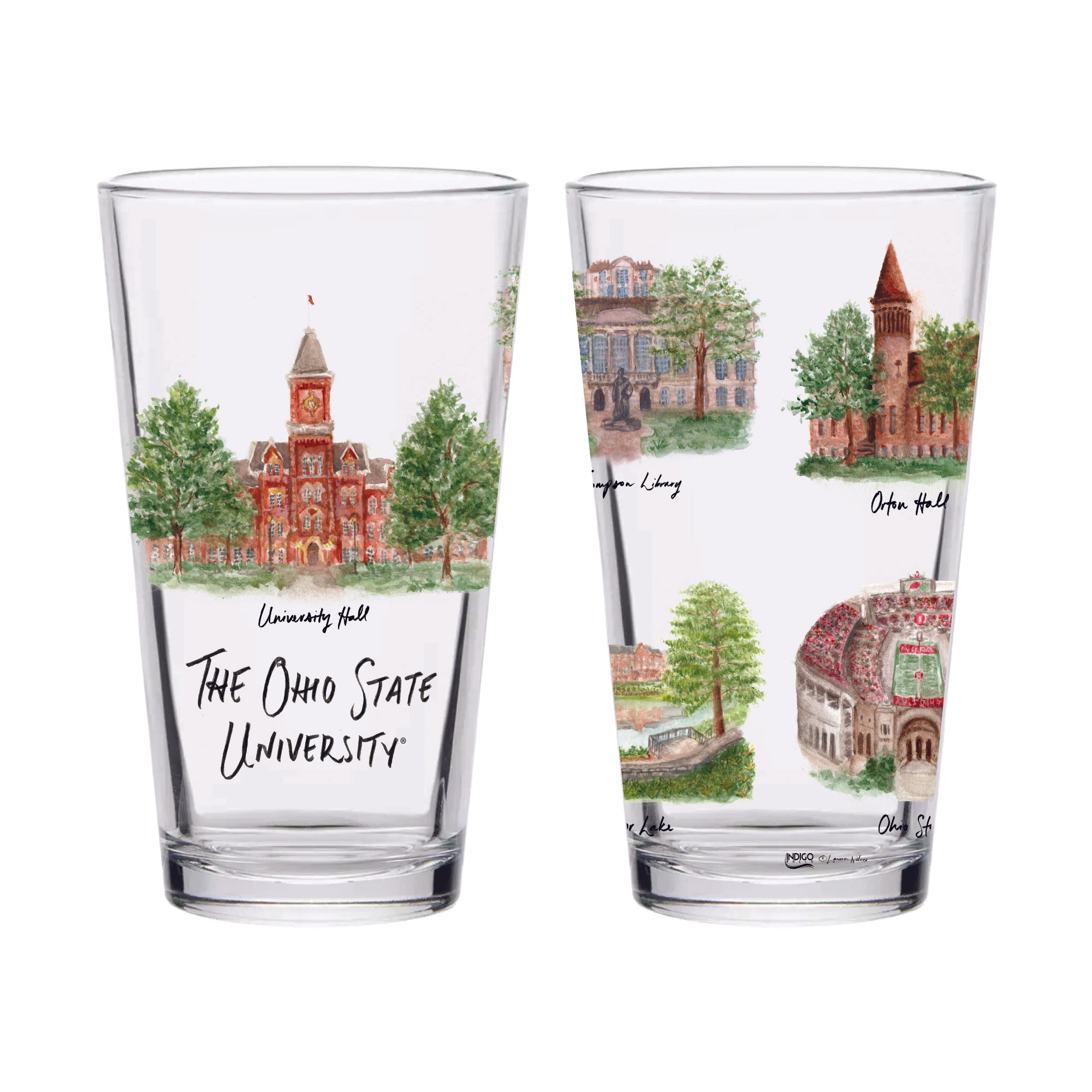 Ohio State Buckeyes 2-pack Pint Set by Laura Wilcox