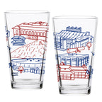Set of 2 Arizona Wildcats Campus Line Art 16oz Pints