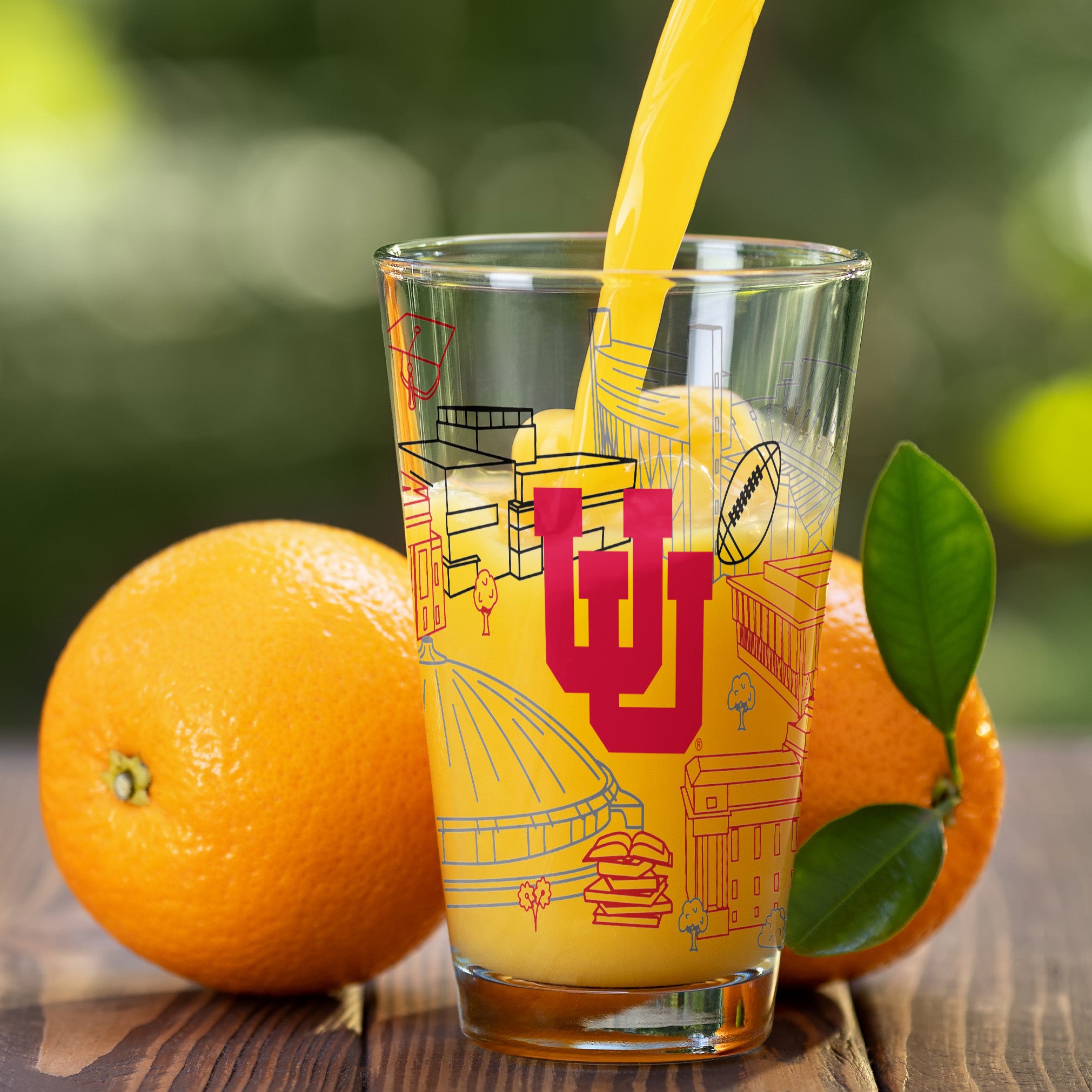 Set of 2 Utah Utes Campus Line Art 16oz Pints
