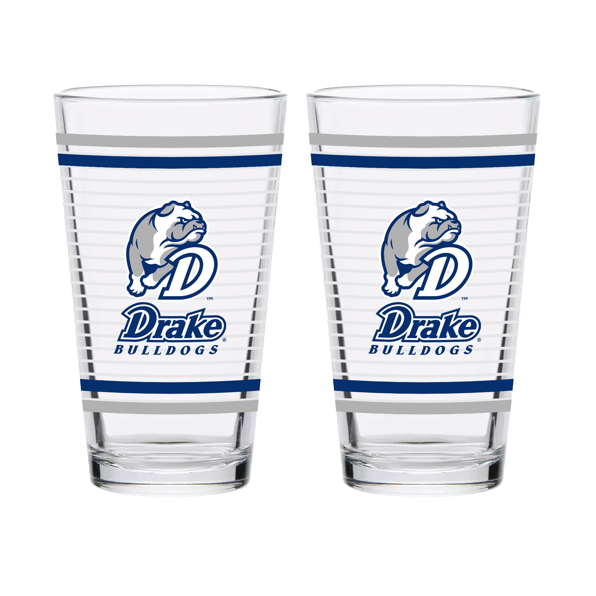 Set of 2 Drake Bulldogs 16oz Ring Pints