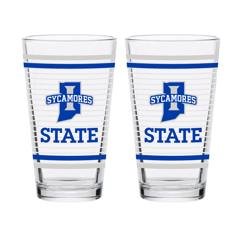 Set of 2 Indiana State Sycamores 16oz Ring Pints