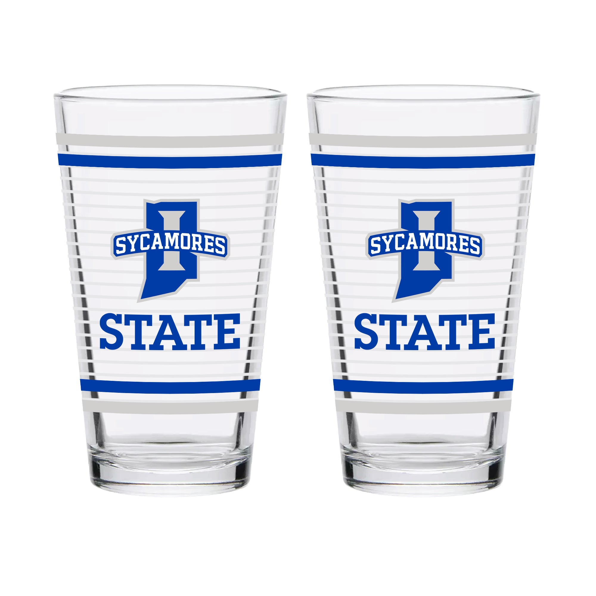 Set of 2 Indiana State Sycamores 16oz Ring Pints