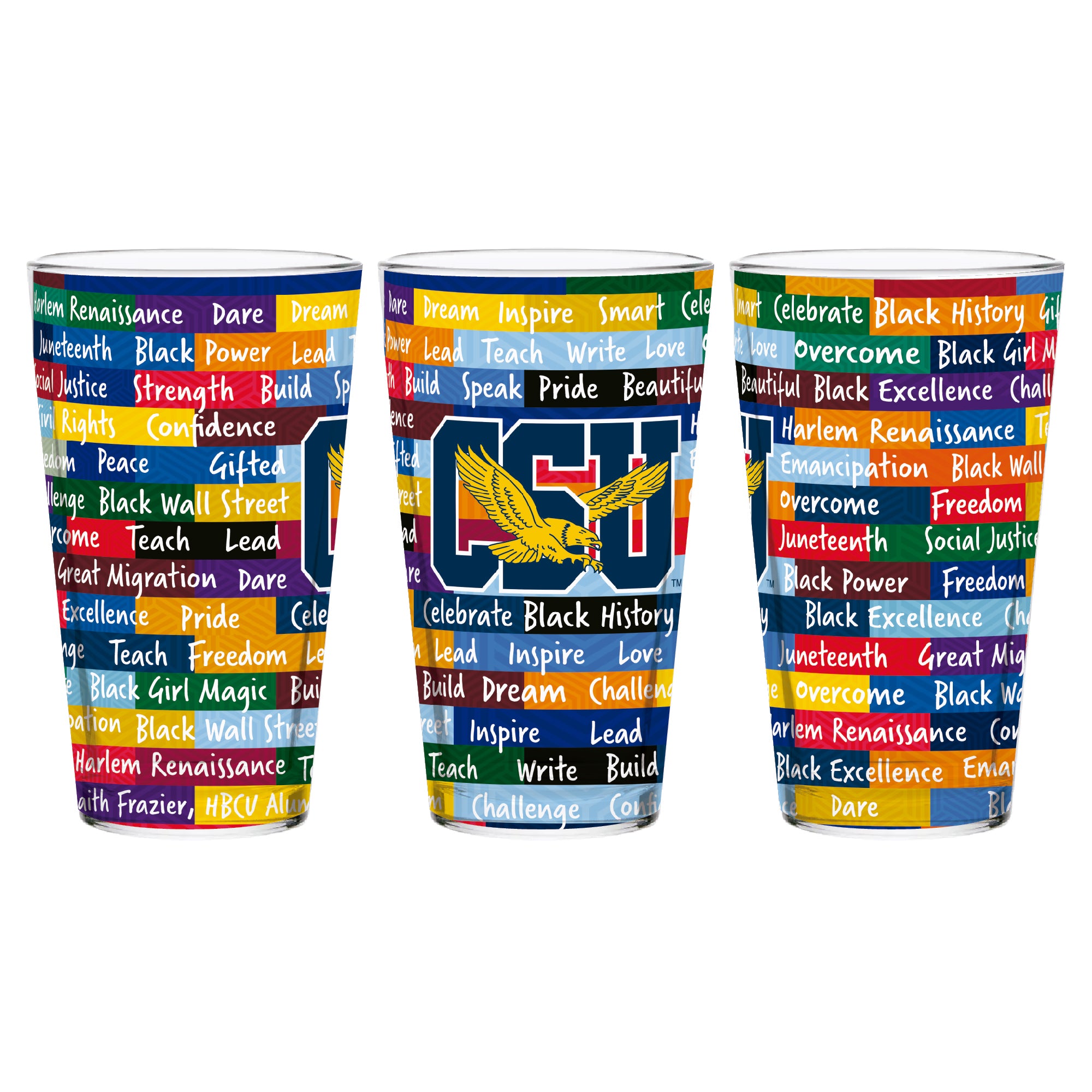 Coppin State Eagles 16oz BHM Pint Glasses | Set of 2