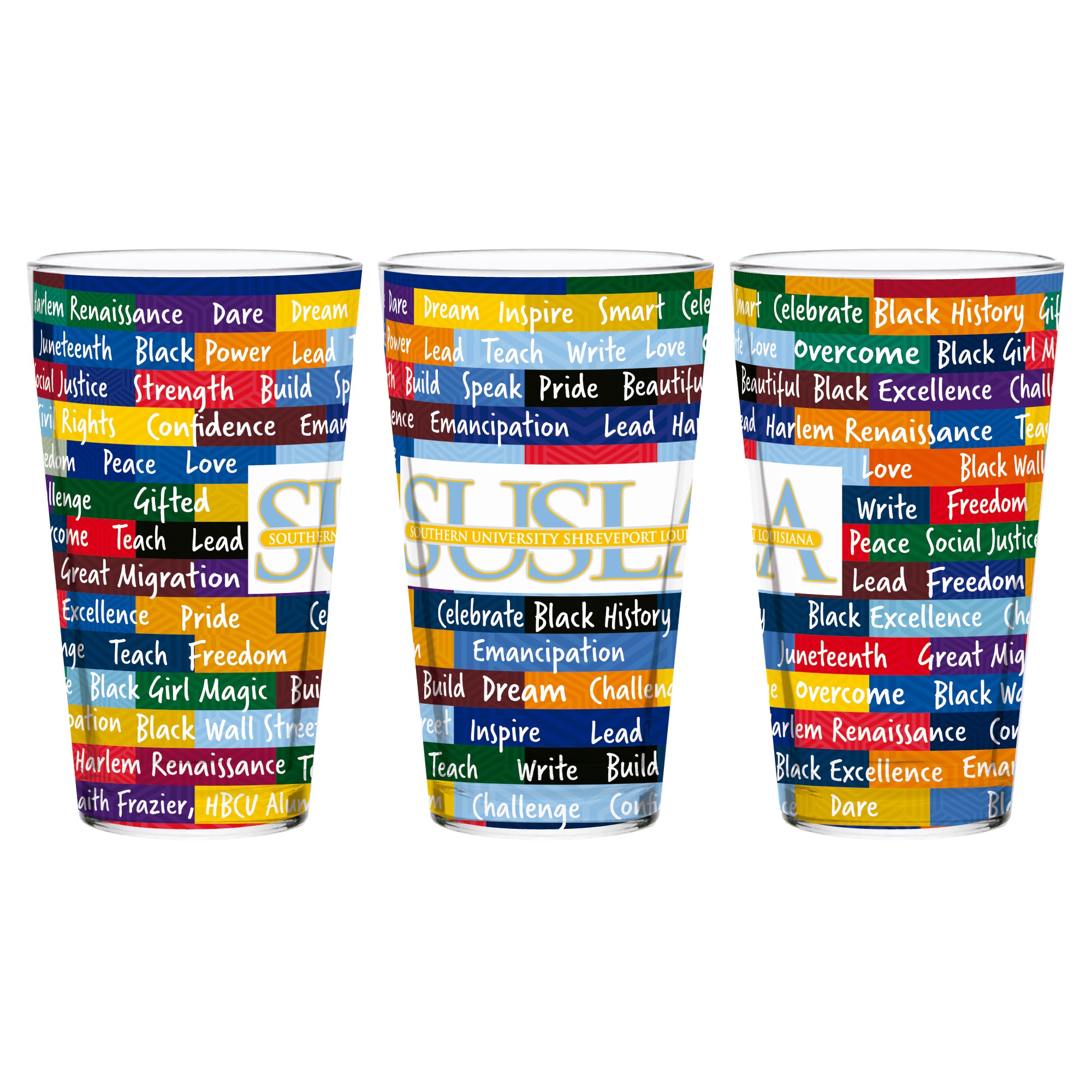 Southern-Shreveport Jaguars 16oz BHM Pint Glasses | Set of 2