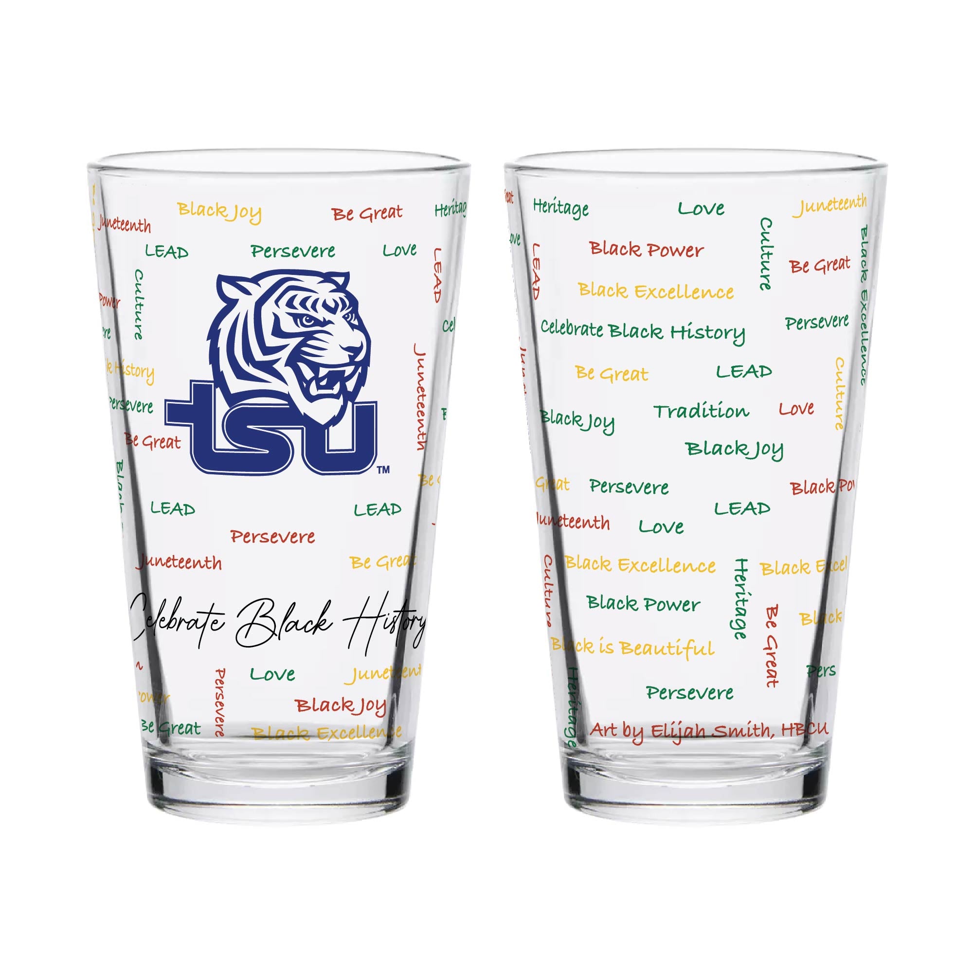Set of 2 Tennessee State Tigers 16oz BHM Pints