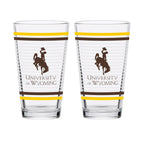 Set of 2 Wyoming Cowboys 16oz Ring Pints