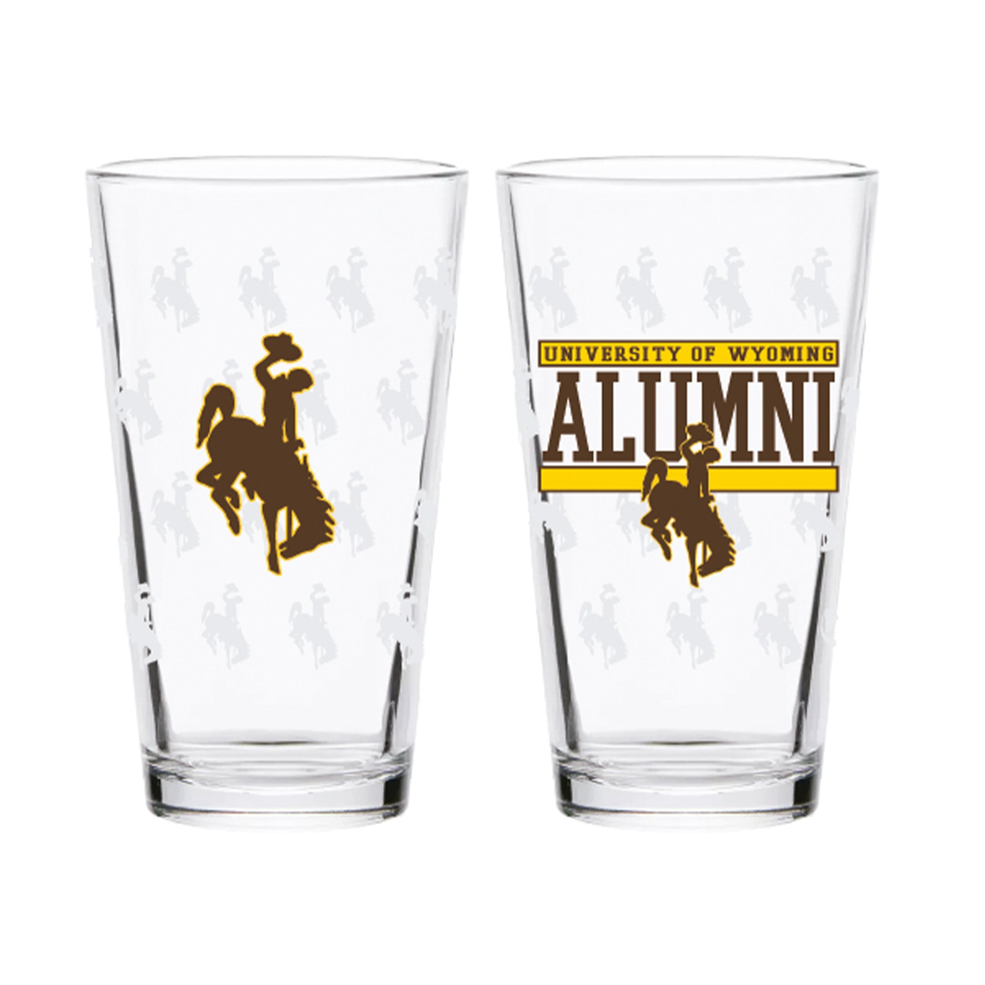 Set of 2 Wyoming Cowboys 16oz Alumni Pints