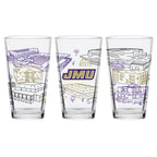 Set of 2 James Madison Dukes Campus Line Art 16oz Pints