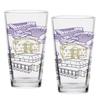 Set of 2 James Madison Dukes Campus Line Art 16oz Pints