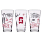 Set of 2 Stanford Cardinal Campus Line Art 16oz Pints
