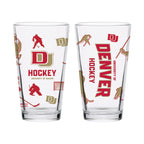 Set of 2 Denver Pioneers 16oz Hockey Pints