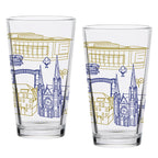 Set of 2 Marquette Golden Eagles Campus Line Art 16oz Pints