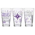 Set of 2 Furman Paladins Campus Line Art 16oz Pints