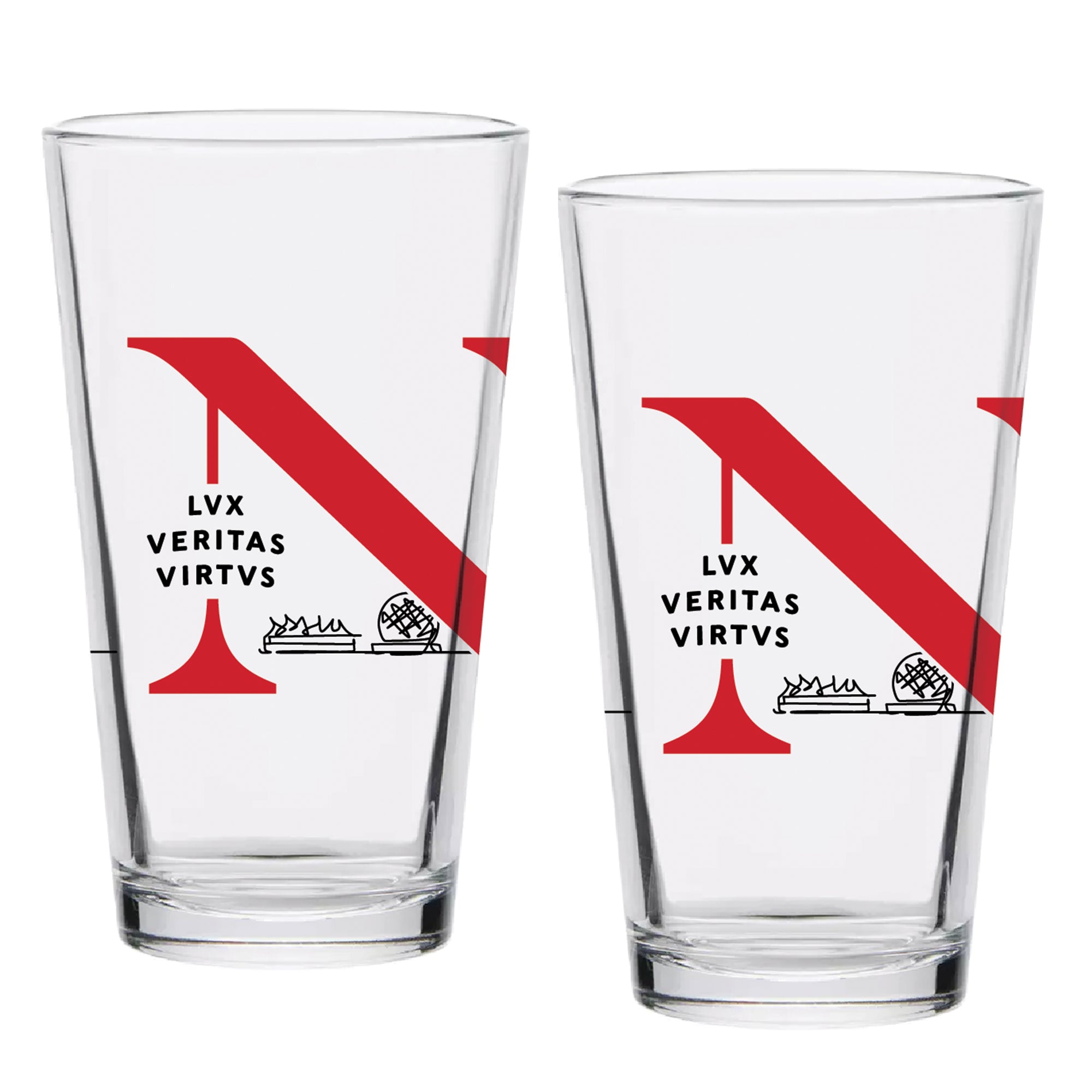 Set of 2 Northeastern Huskies Campus Line Art 16oz Pints