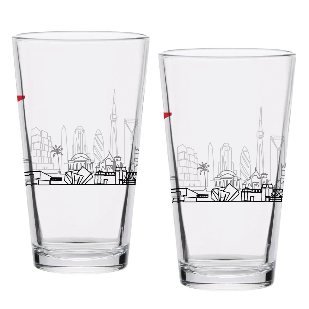 Set of 2 Northeastern Huskies Campus Line Art 16oz Pints