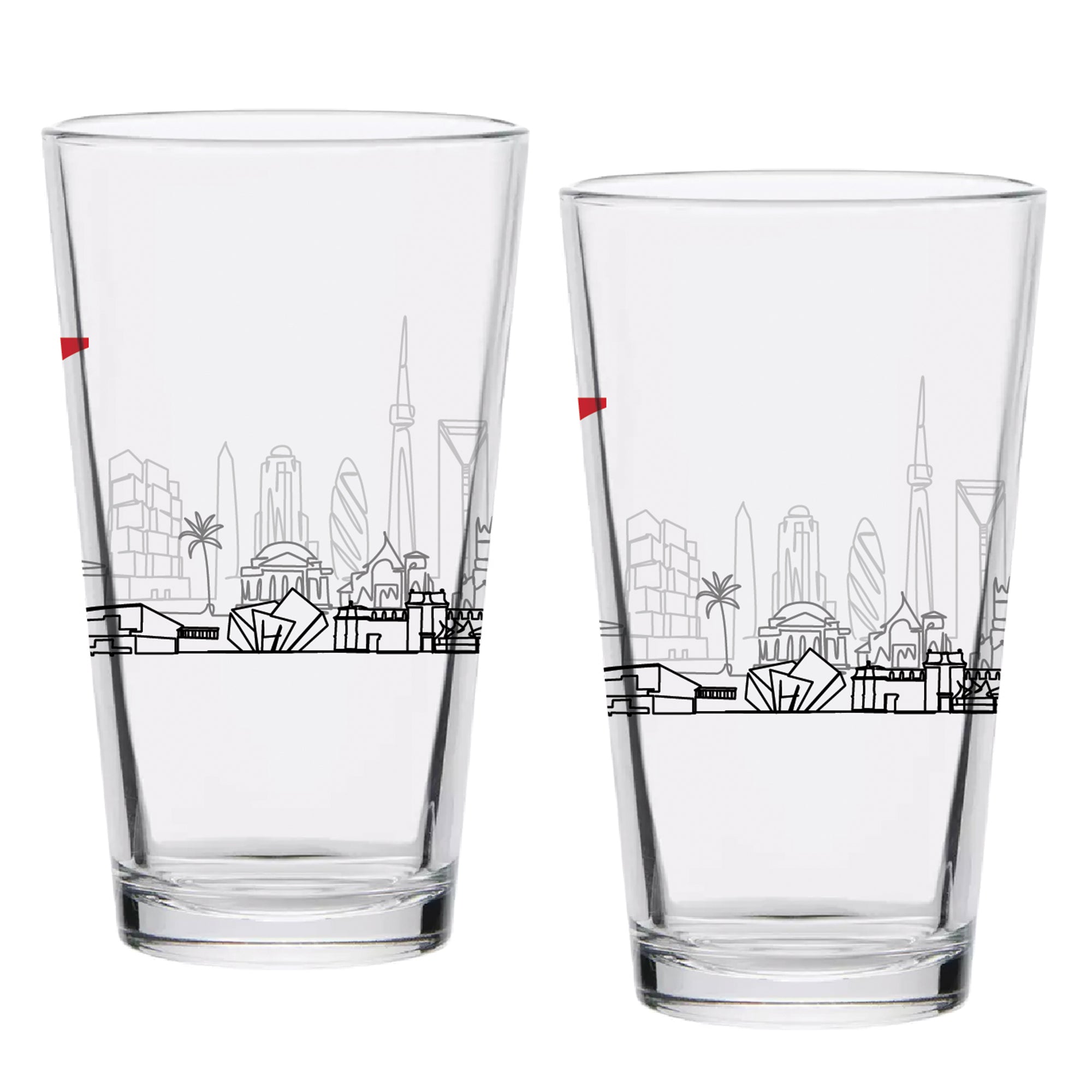 Set of 2 Northeastern Huskies Campus Line Art 16oz Pints