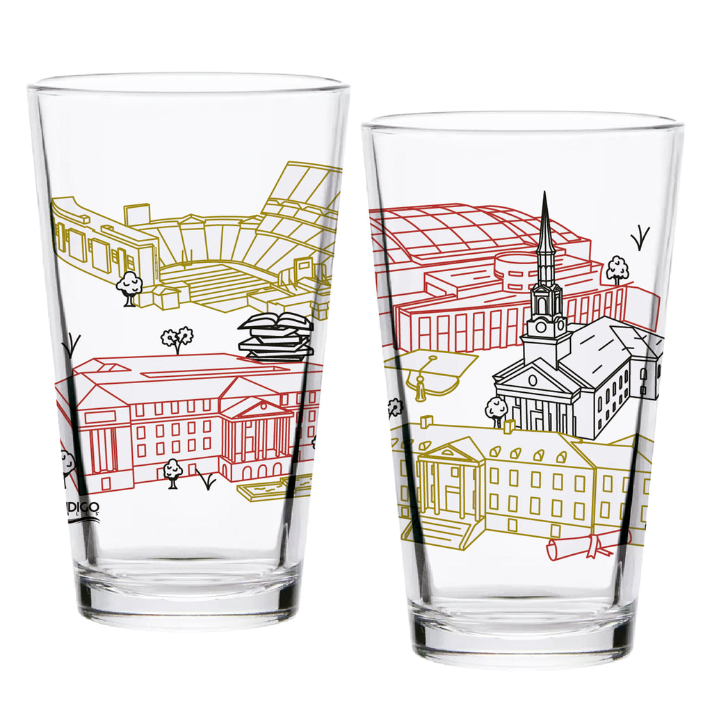 Set of 2 Maryland Terrapins Campus Line Art 16oz Pints