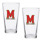 Set of 2 Maryland Terrapins College Vault Sketch 16oz Pints