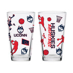 Set of 2 UConn Huskies Basketball Sketch 16oz Pints