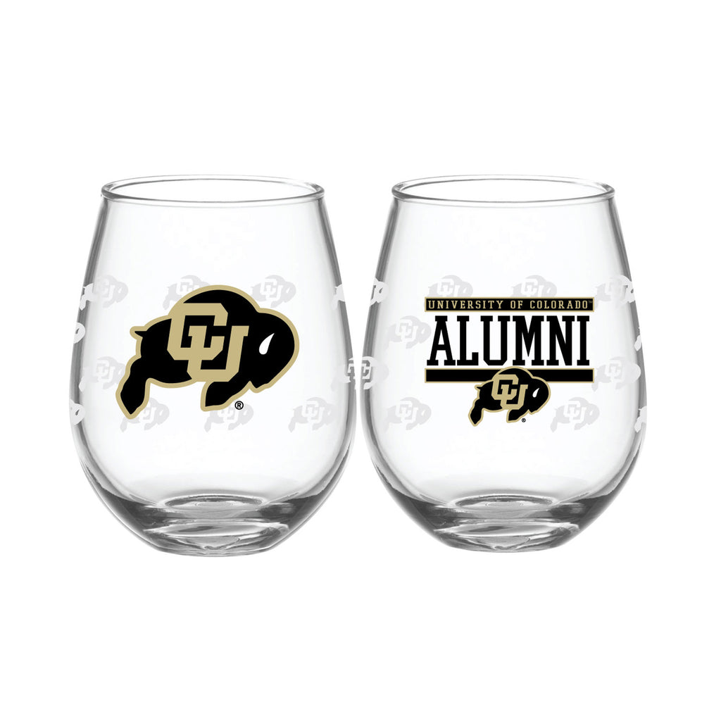 Set of 2 Colorado Buffaloes Alumni 15oz Stemless
