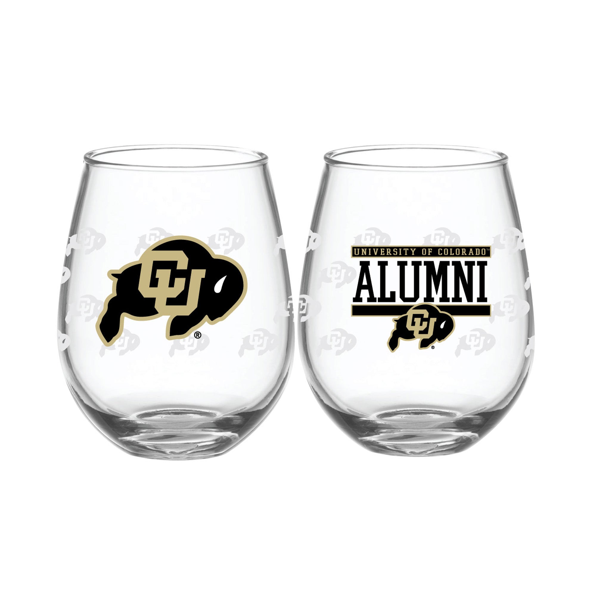 Set of 2 Colorado Buffaloes Alumni 15oz Stemless