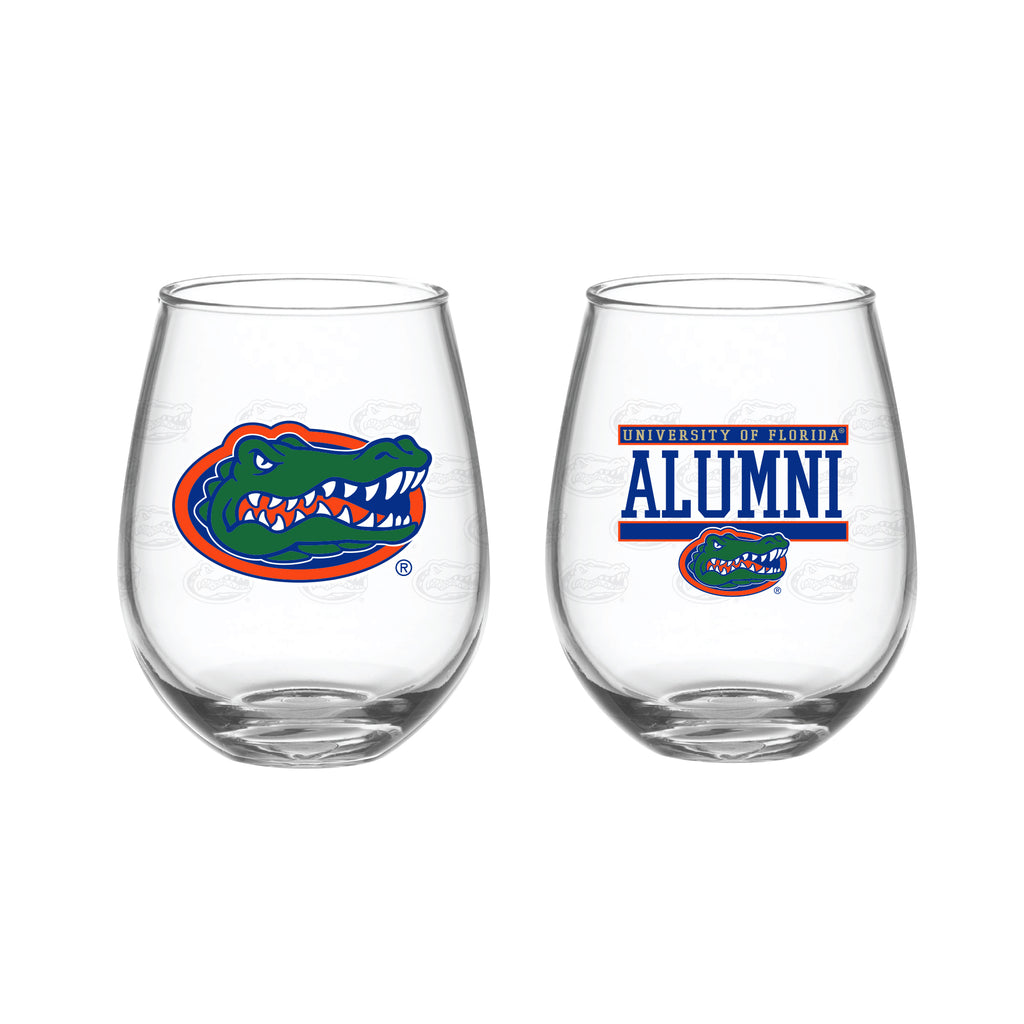 Set of 2 Florida Gators Alumni 15oz Stemless