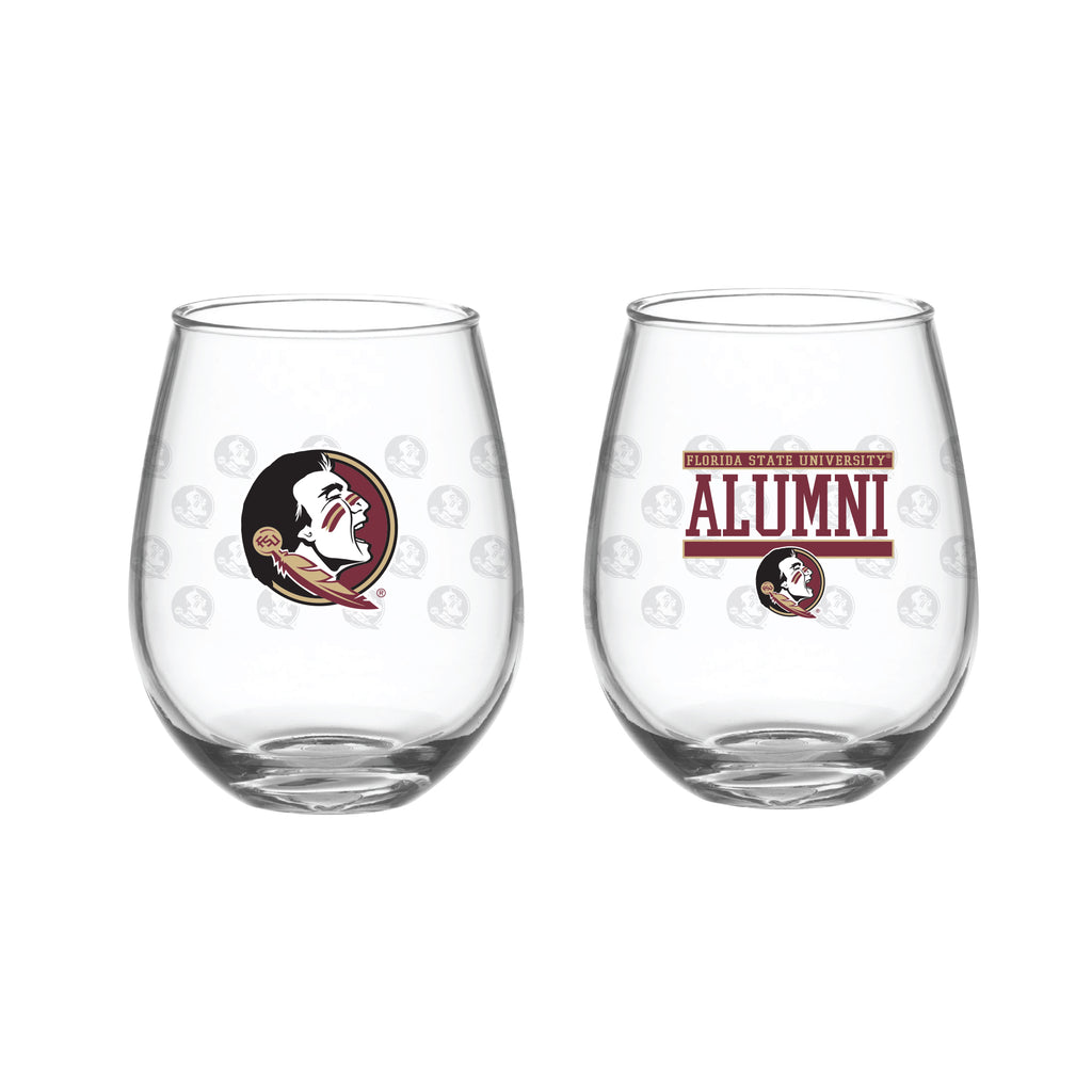 Set of 2 Florida State Seminoles Alumni 15oz Stemless