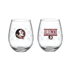Set of 2 Florida State Seminoles Alumni 15oz Stemless