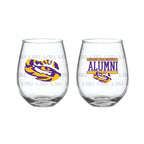 Set of 2 LSU Tigers Alumni 15oz Stemless
