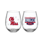 Set of 2 Ole Miss Rebels Alumni 15oz Stemless