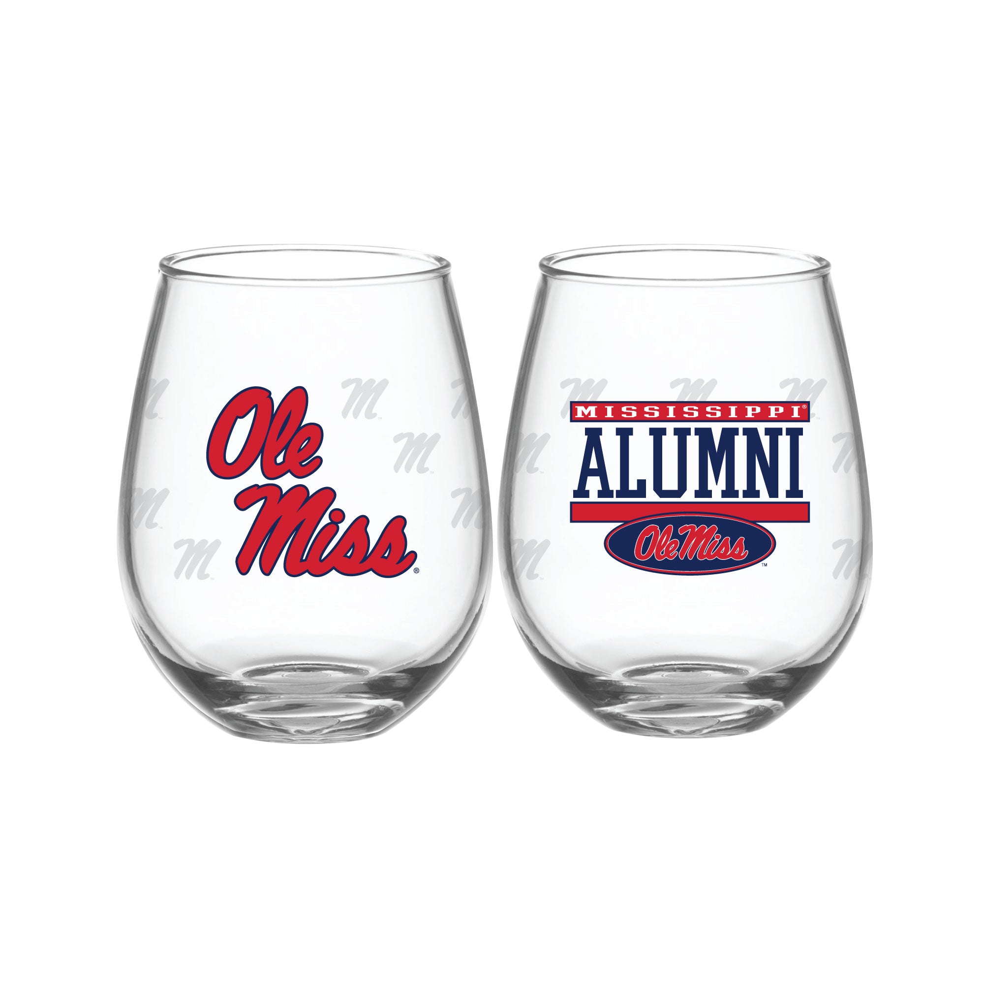 Set of 2 Ole Miss Rebels Alumni 15oz Stemless