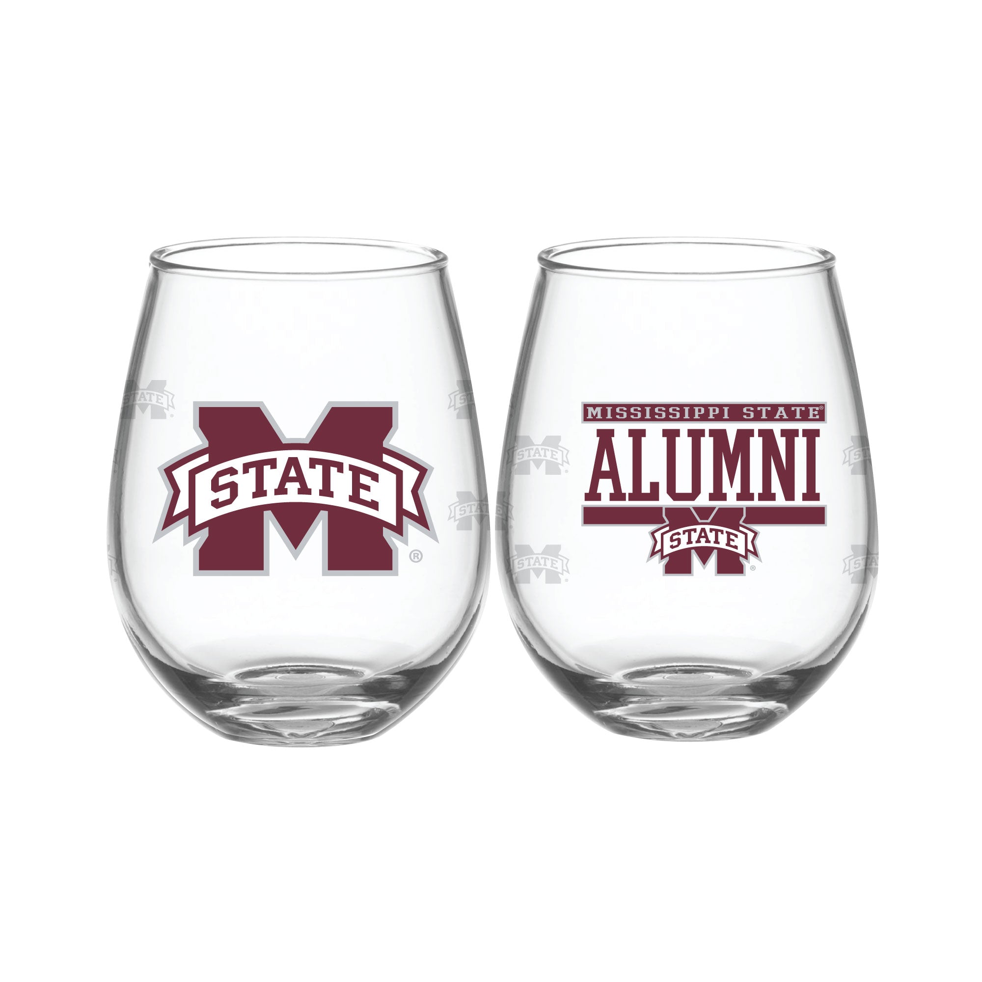 Set of 2 Mississippi State Bulldogs Alumni 15oz Stemless