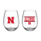 Set of 2 Nebraska Cornhuskers Alumni 15oz Stemless