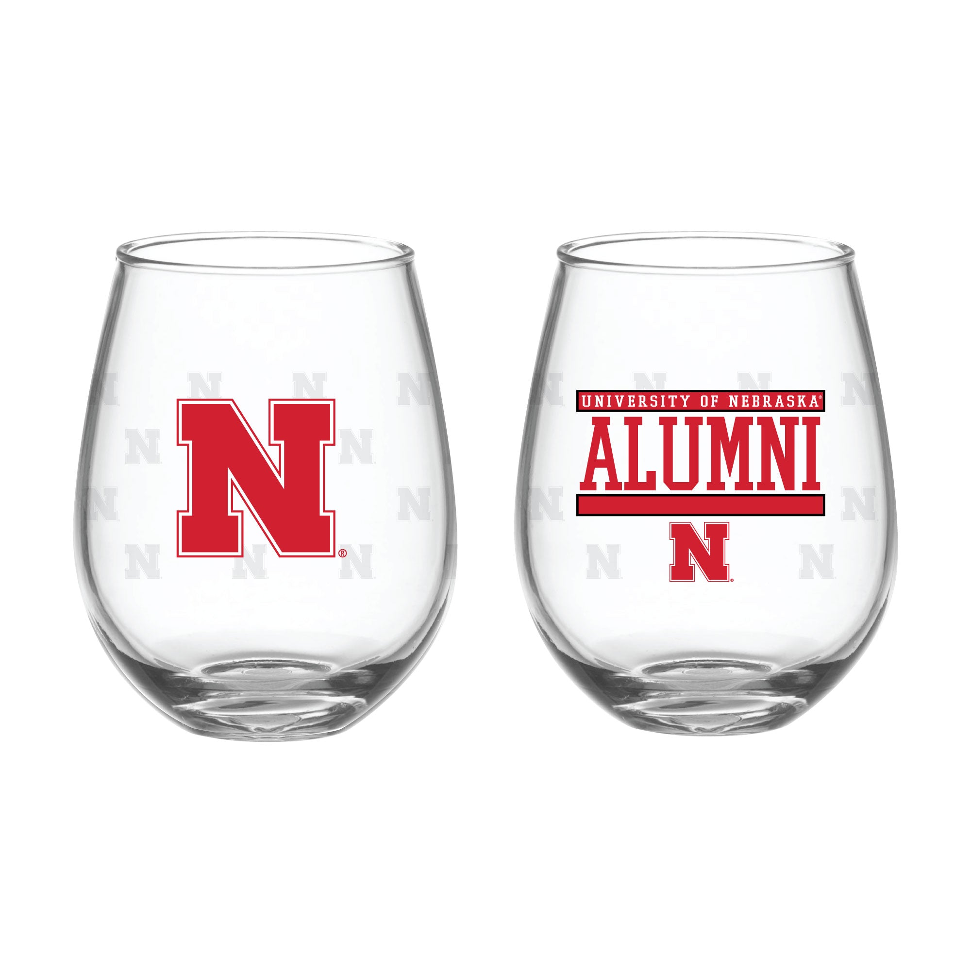 Set of 2 Nebraska Cornhuskers Alumni 15oz Stemless