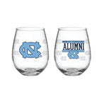 Set of 2 North Carolina Tar Heels Alumni 15oz Stemless
