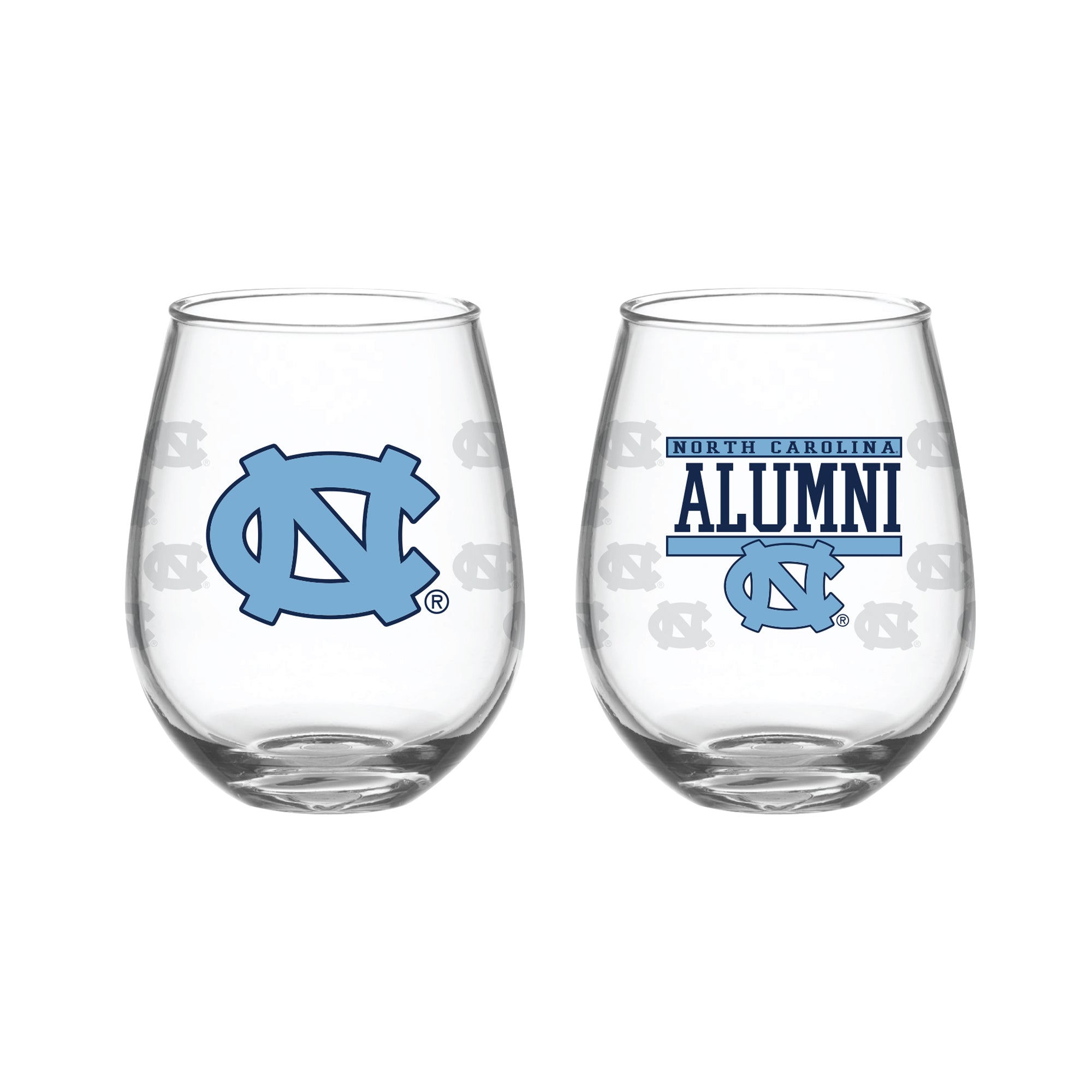 Set of 2 North Carolina Tar Heels Alumni 15oz Stemless
