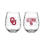Set of 2 Oklahoma Sooners Alumni 15oz Stemless