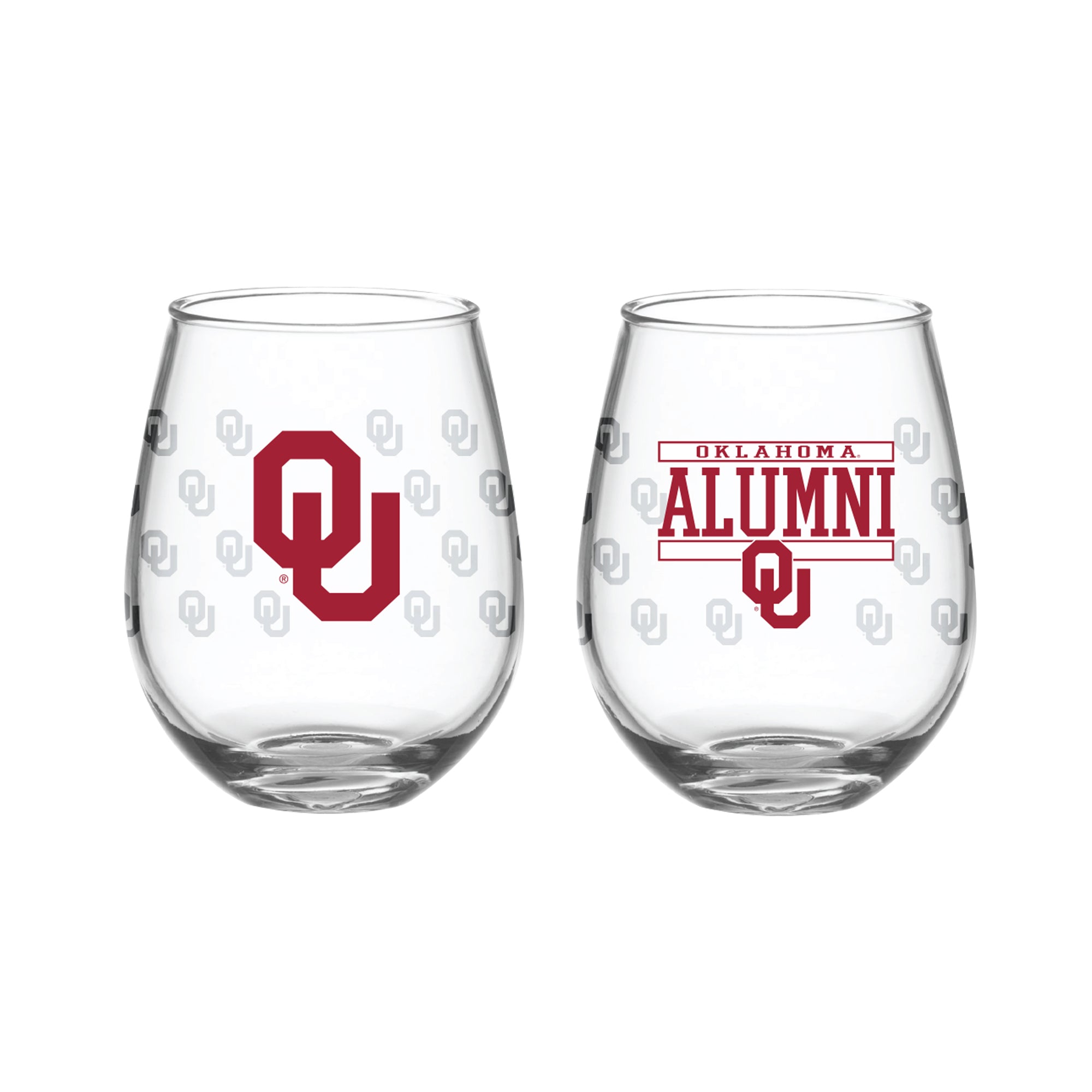 Set of 2 Oklahoma Sooners Alumni 15oz Stemless