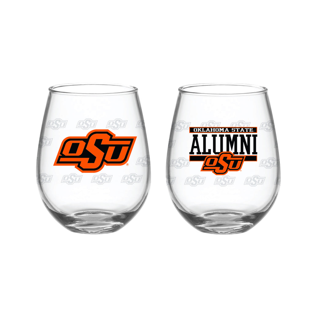Set of 2 Oklahoma State Cowboys Alumni 15oz Stemless