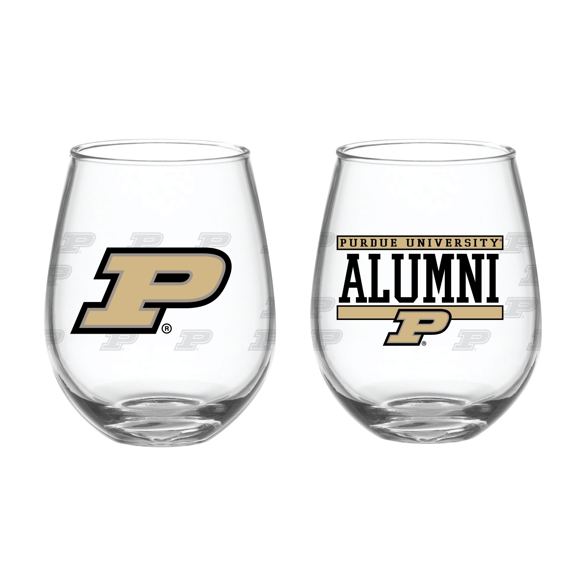 Set of 2 Purdue Boilermakers Alumni 15oz Stemless